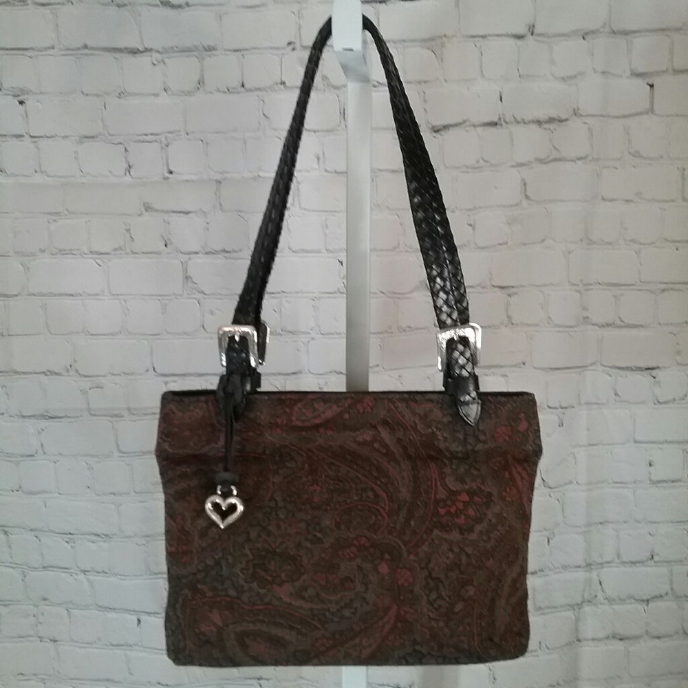 Brighton VTG Women's Paisley Tapestry Leather Bag